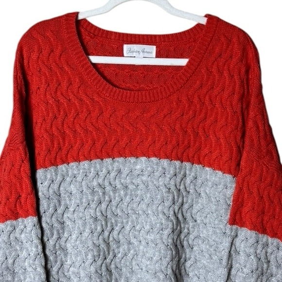 Womens Chunky Cable Knit Sweater Size 1X Bohemian Scandi Fisherman Layers Indie - Picture 2 of 7